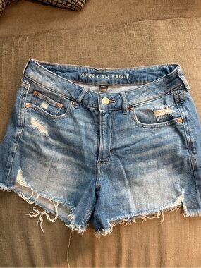 American Eagle Outfitters Light Blue Distressed Denim Cutoff Shorts
